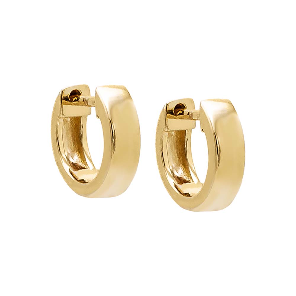 Wide Solid Huggie Earring 14K