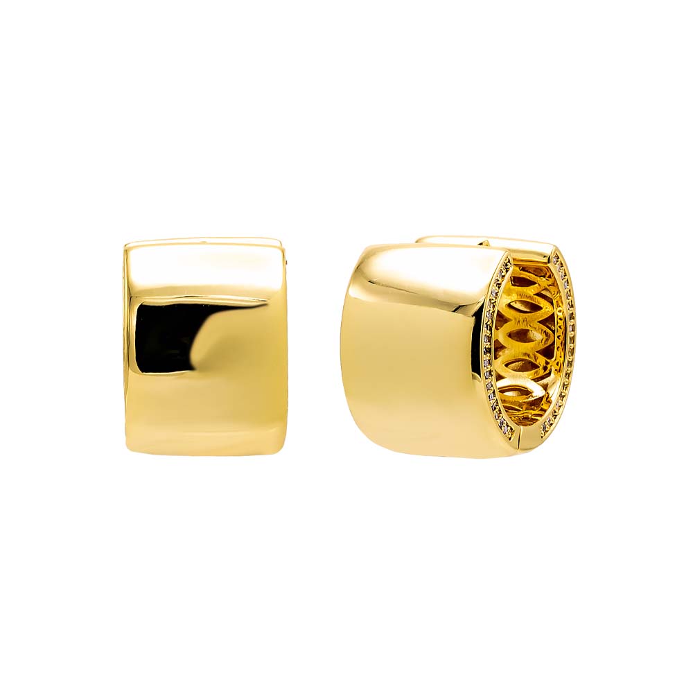 Accented Pave Wide Huggie Earring