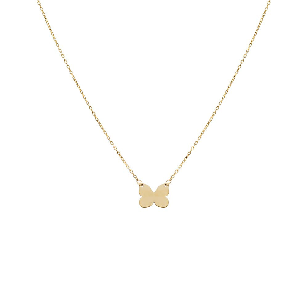 Butterfly Pendant Necklace 14K