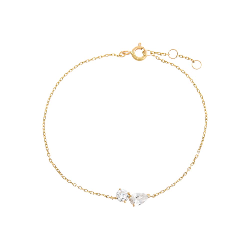 CZ Multi Shape Bracelet 14K