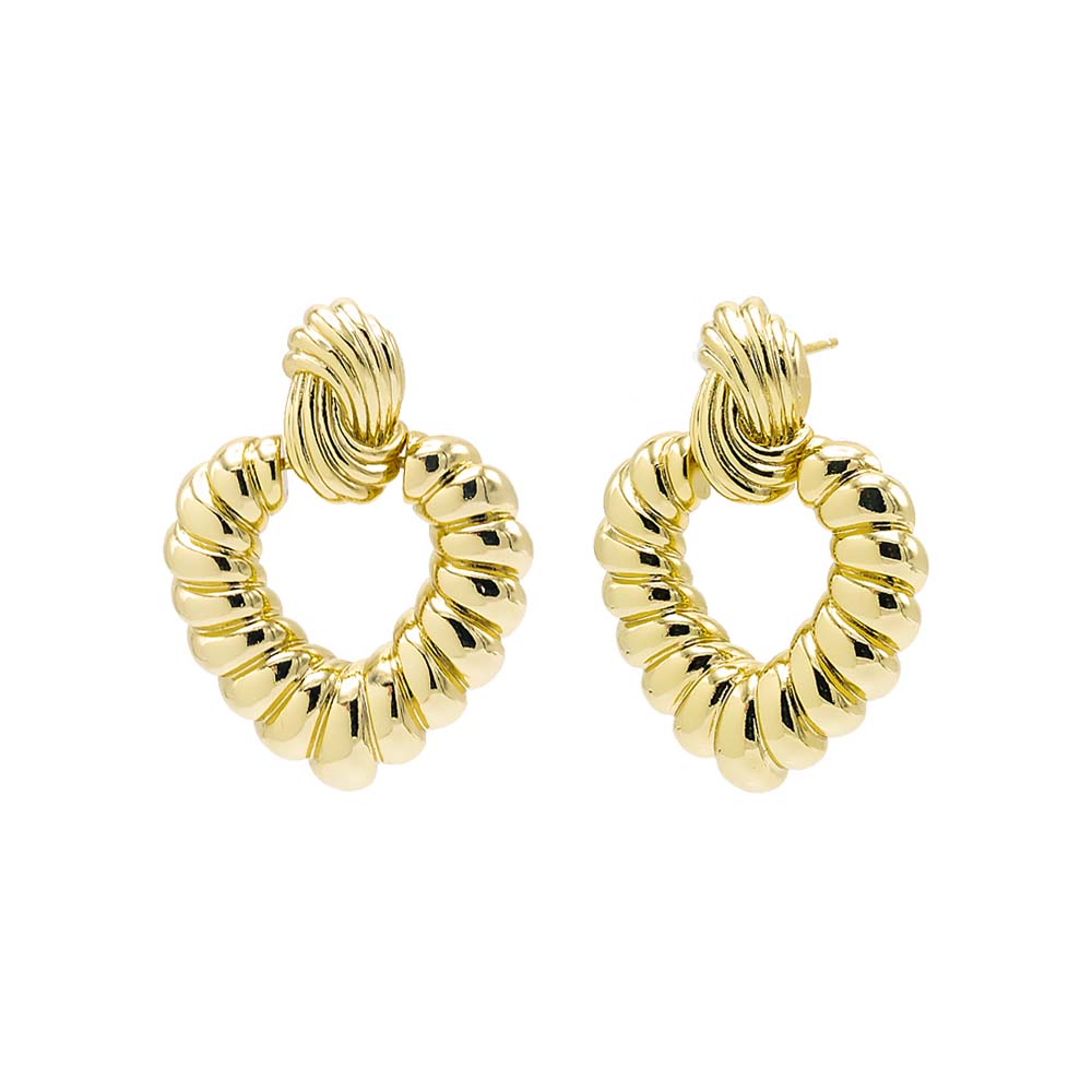 Solid Rope Oval Drop Stud Earring