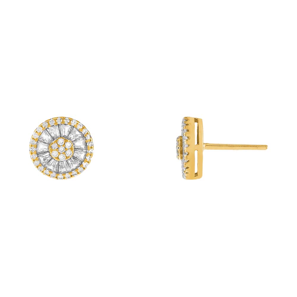 Baguette CZ Dial Stud Earring