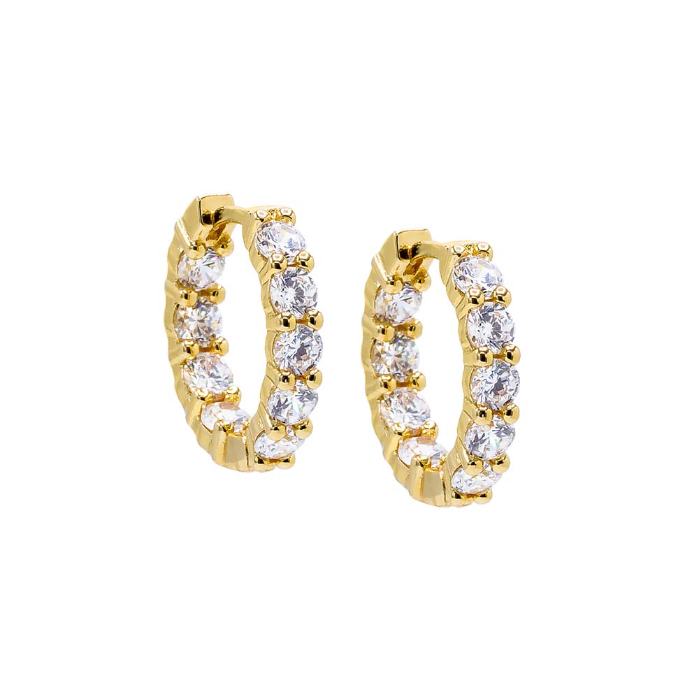 Mini CZ Tennis Huggie Earring