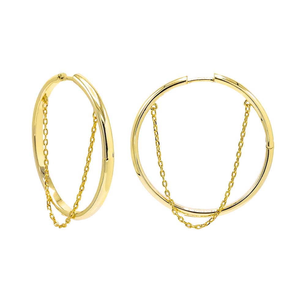 Dangling Chain Hoop Earring